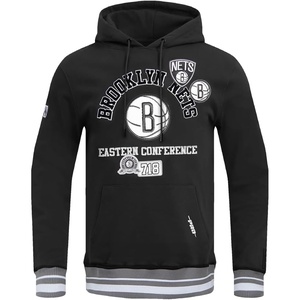 Pro Standard Mens NBA Classic Chenille Cotton Double Knit Pull Over Hoodie(Black/Gray)