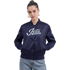 Pro Standard Womens NHL Classic Chenille Satin Satin Jacket(Midnight Navy)