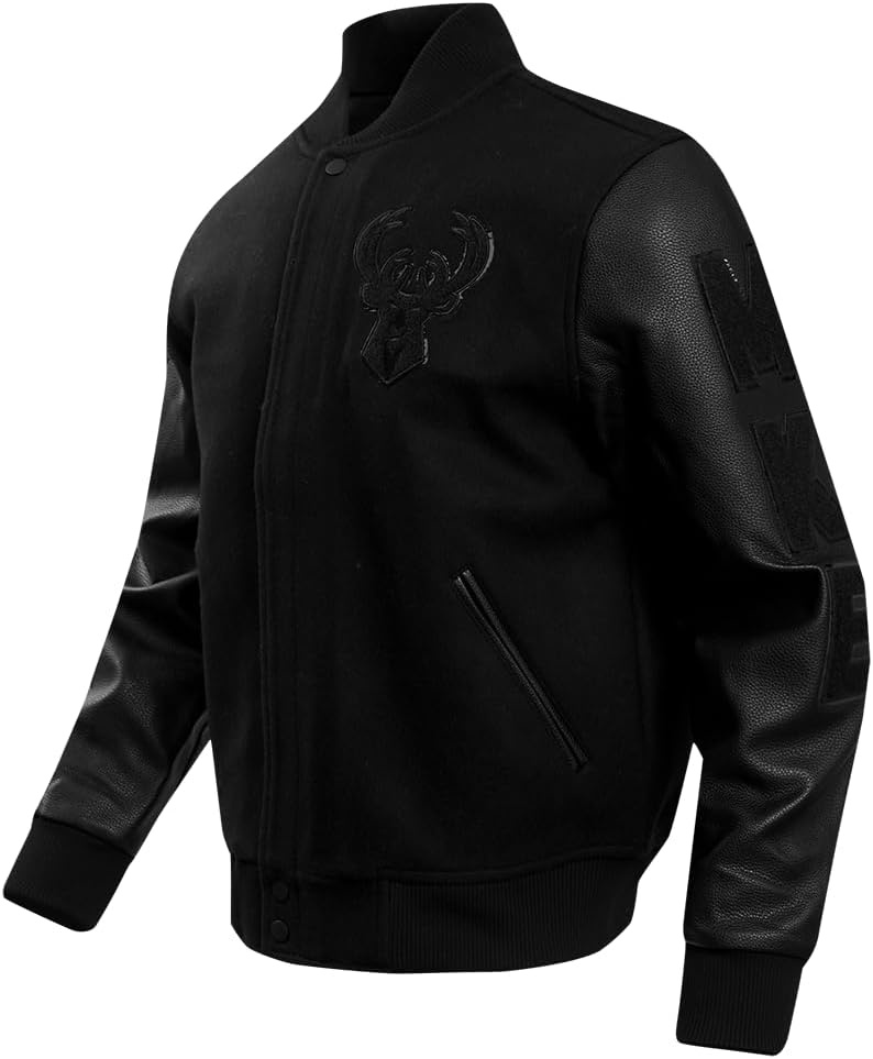 image:imagePro Standard Mens NBA Classic Varsity JacketTriple Black