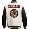 Pro Standard Mens NHL Retro Classics Varsity Jacket(Eggshell/ Black)
