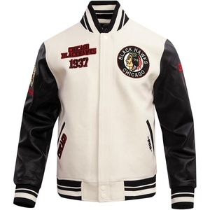 Pro Standard Mens NHL Retro Classics Varsity Jacket(Eggshell/ Black)