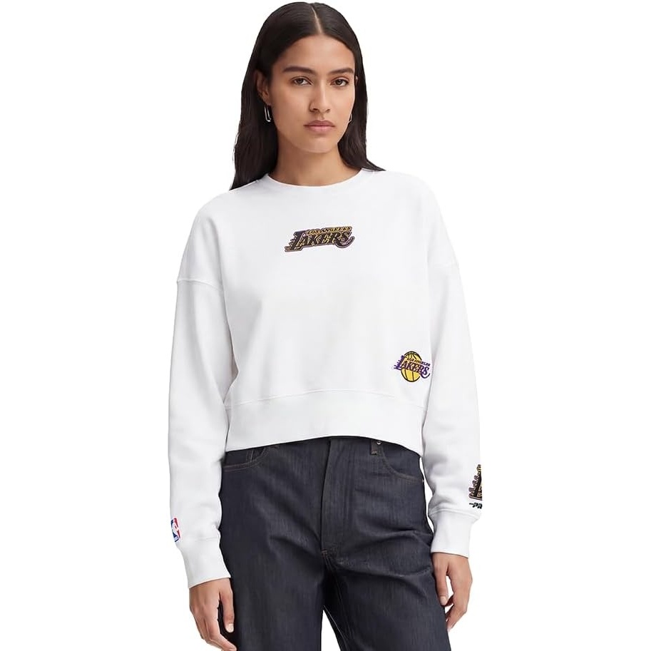 image:imagePro Standard Womens NBA Wingspan Brushed Back French Terry Crewneck SweatshirtWhite