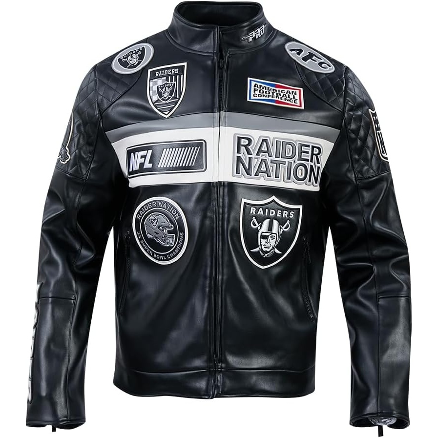 image:imageMens NFL Moto Leather Jacket
