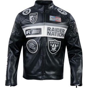 Mens NFL Moto Leather Jacket